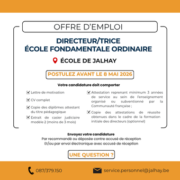 Offre d'emploi - Directeur école Jalhay