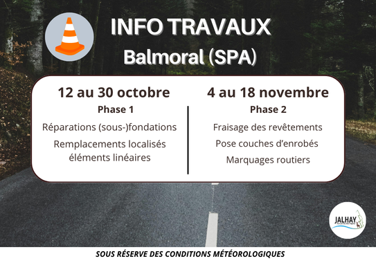 Info travaux Balmoral