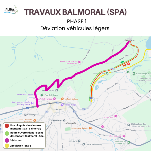 Travaux Balmoral -véhicules légers