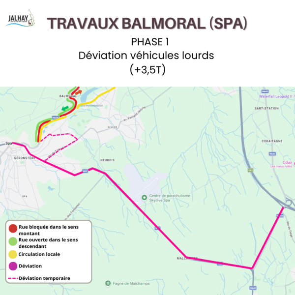 Travaux Balmoral -Véhicules lourds